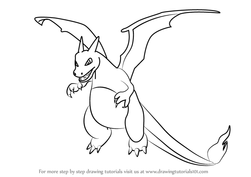 800x566 How To Draw Charizard From Pokemon Step 5. Learn How To Draw Mega