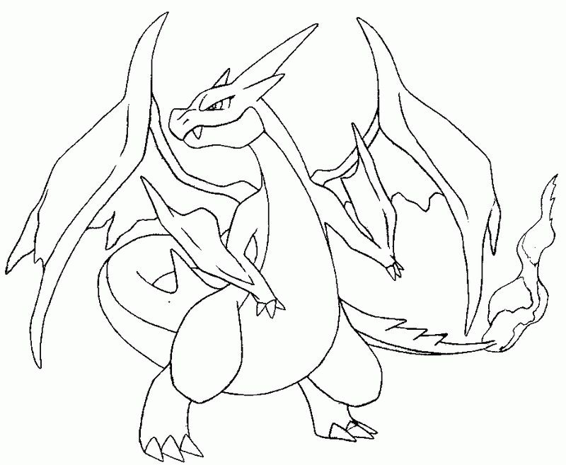 800x657 Mega Charizard Coloring Page