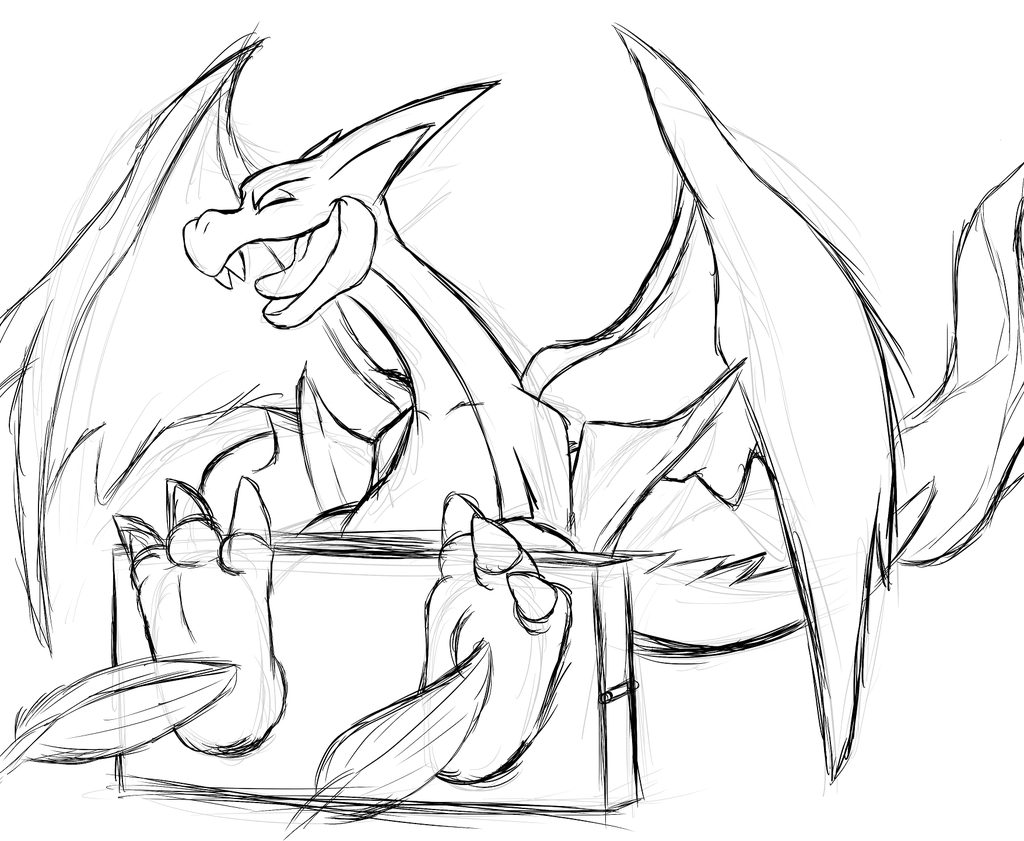 1024x841 Mega Charizard Y Sketch By Chaosgreiga