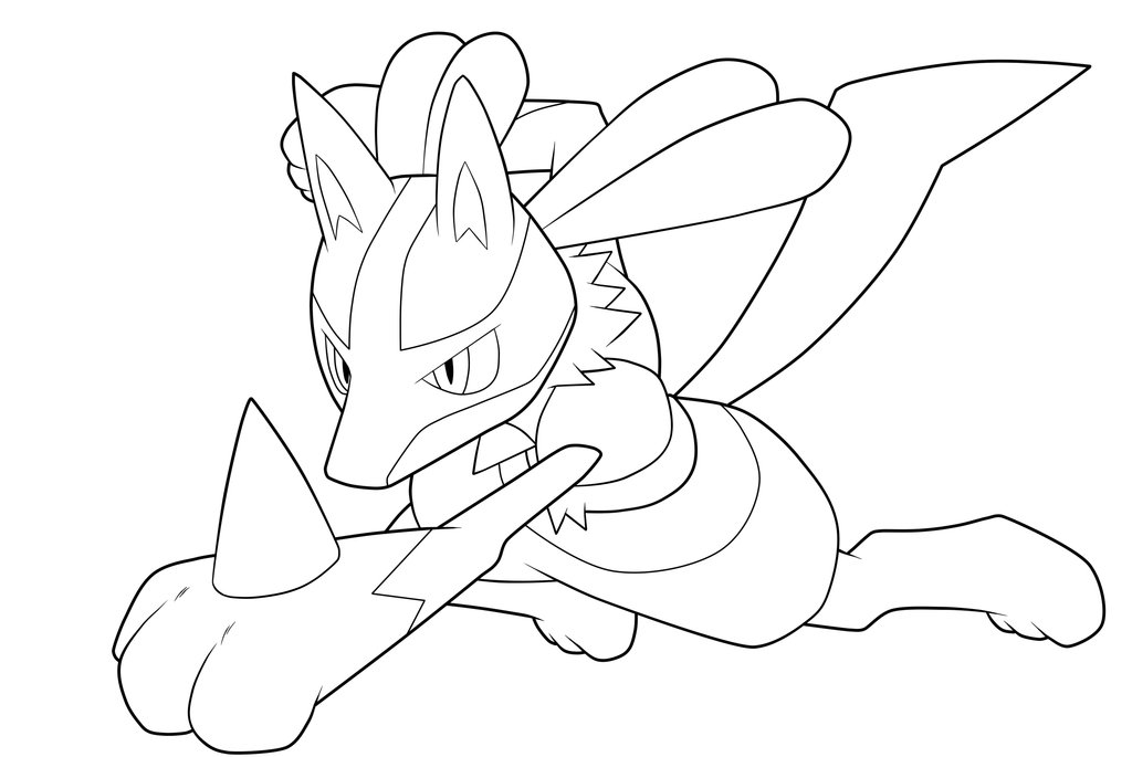 1024x685 Lucario. Lineart By Moxie2d