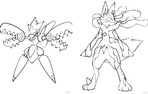 489x311 Pokemon Mega Lucario Coloring Pages Coloring Page For Kids