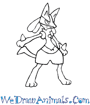 300x350 How To Draw Lucario Pokemon