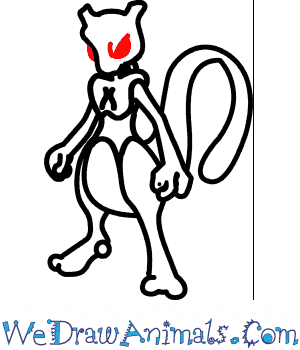 300x350 How To Draw Mewtwo Pokemon