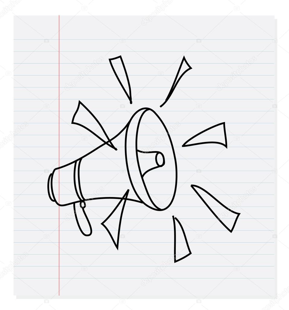 957x1024 Hand Drawing Megaphone On Paper Stock Vector Pockygallery