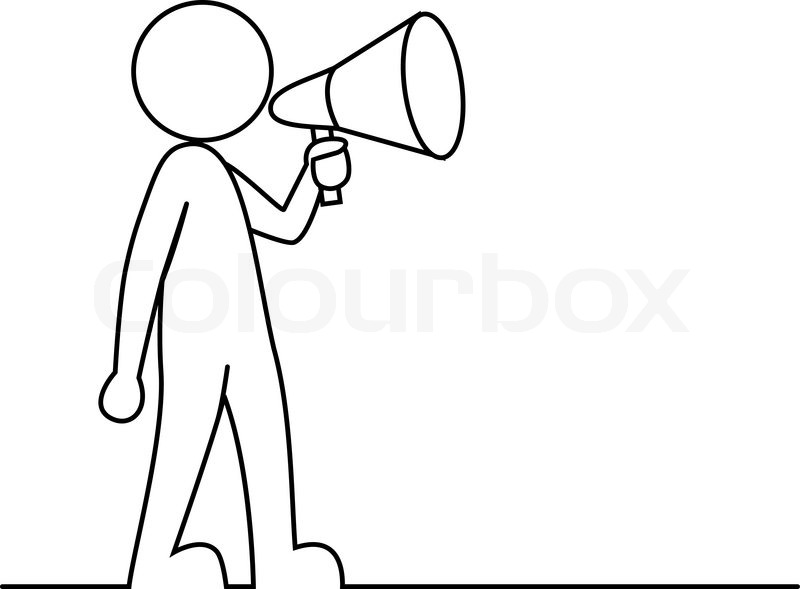800x589 Simple Person With Megaphone Stock Vector Colourbox