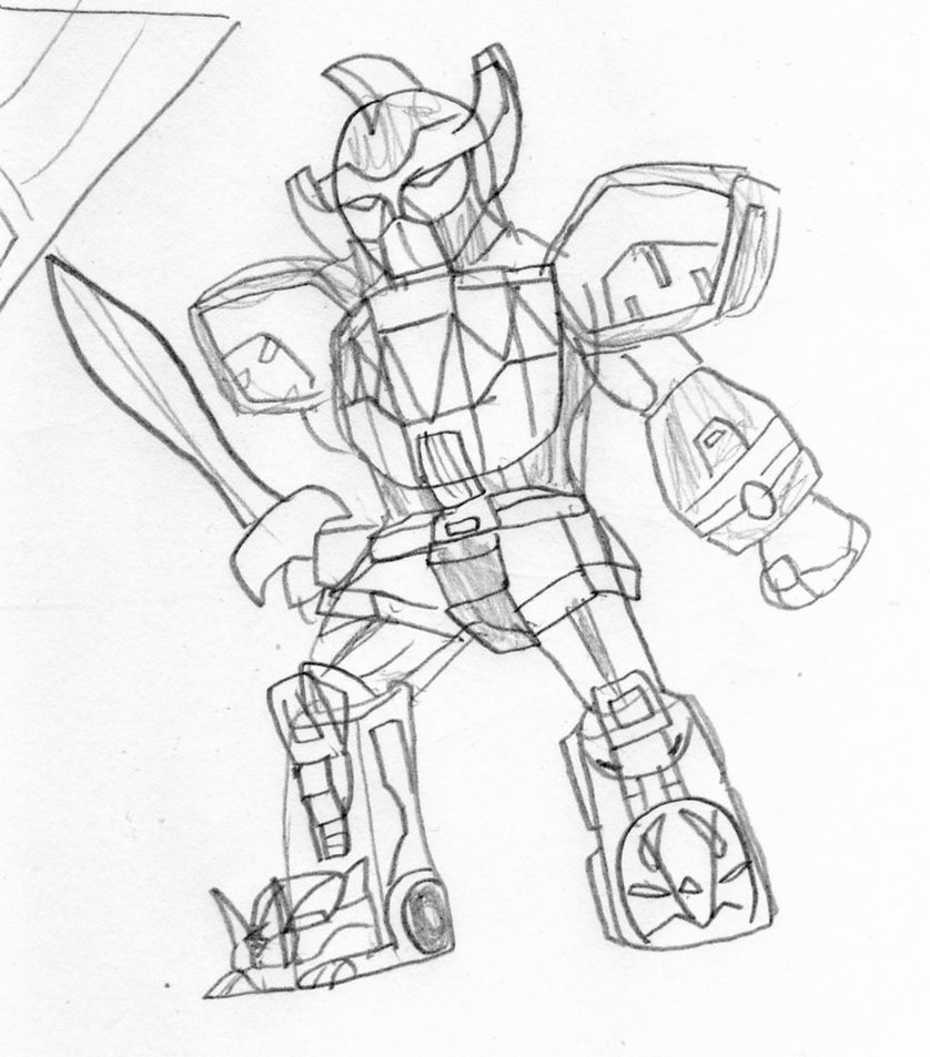 838x953 Mini Megazord Sketch By Toongrowner