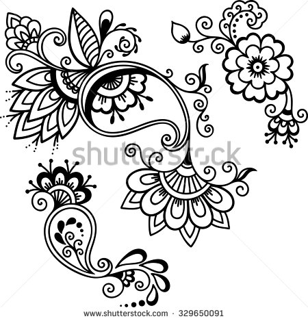 450x469 Drawn Mehndi Sample