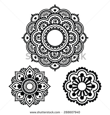 450x470 Indian Henna Tattoo Round Design