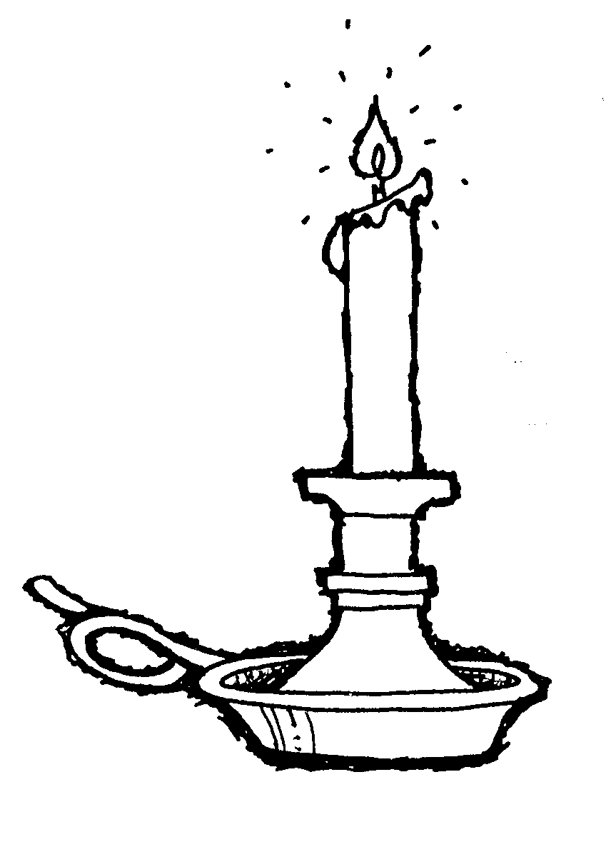 849x1193 Candle Clipart Black And White
