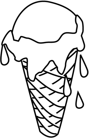 310x480 Ice Cream Melts In The Cone Coloring Page Free Printable