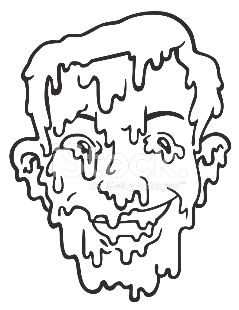 790x1024 Retro Guy Melting Face Stock Vector