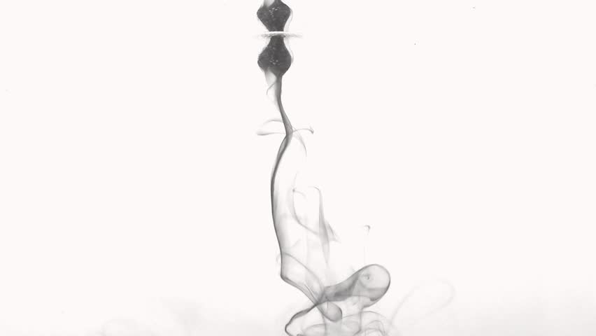 852x480 Ink In Ice Cube Melting In Water Stock Footage Video 302206