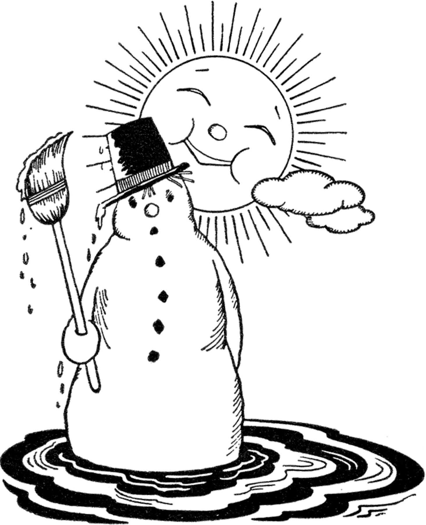 1463x1800 Melting Snowman Clipart
