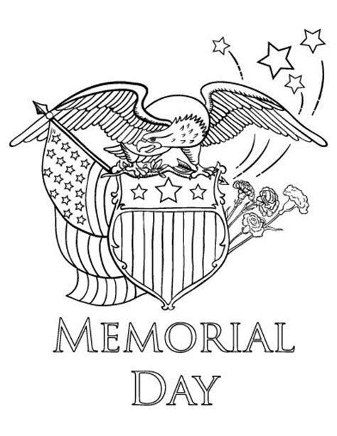 American Flag Memorial Day Coloring Page Coloring Pages