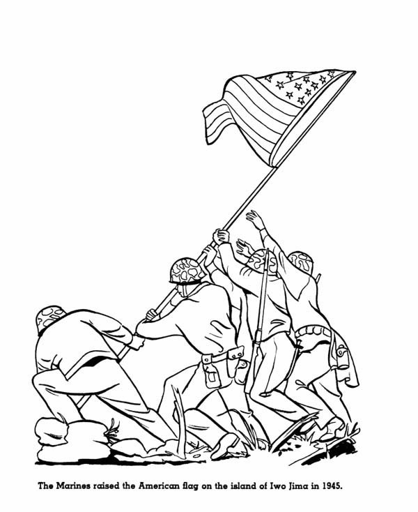 600x734 Drawn American Flag Memorial Day