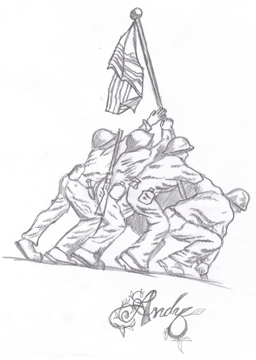 900x1264 Iwo Jima Memorial By Xxpandemoniumxx