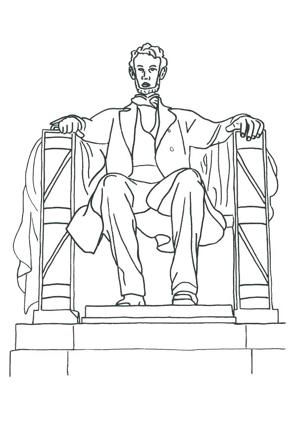 600x849 Beautiful Lincoln Memorial Coloring Page Online Pages
