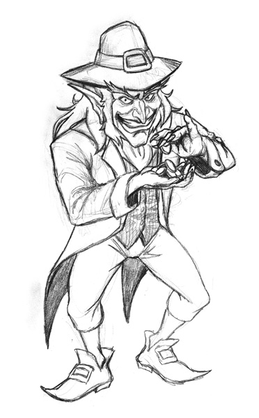 372x600 Collection Of Memorial Leprechaun Fishing Tattoo Design