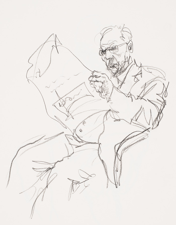 700x896 Man Reading Newspaper Peter Mennim