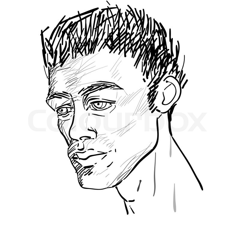 800x800 Attractive Men Prortraits, 1950, 1960 And 1980 Icon Stock Vector
