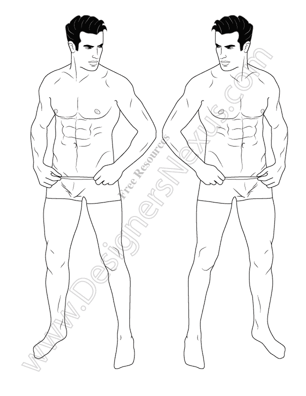 612x792 Male Croquis Free Mens Fashion Figure Templates
