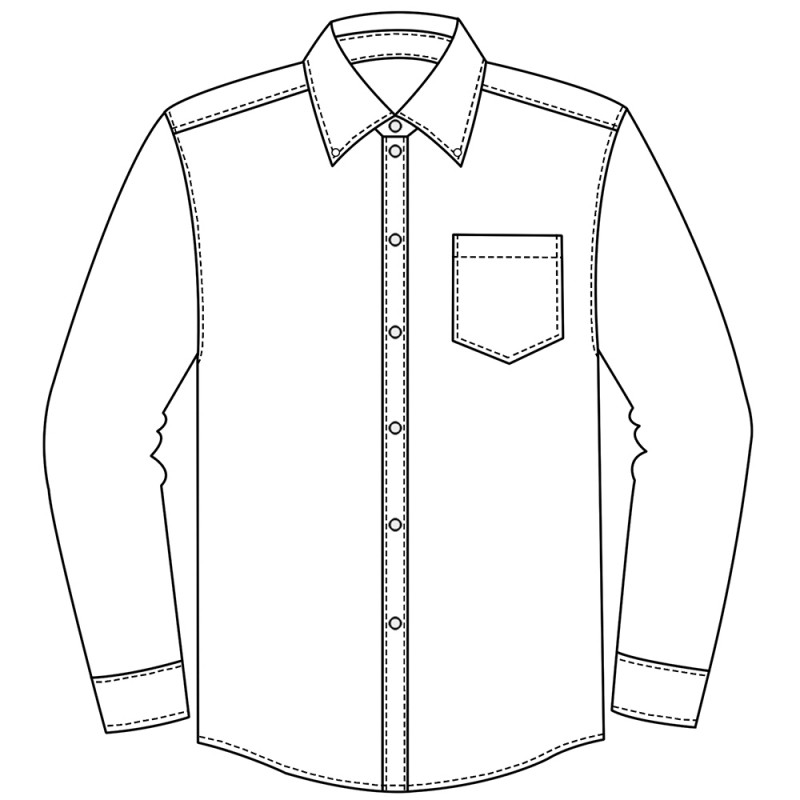 Button Down Shirts Fashion Flat Sketches Sketch Coloring Page