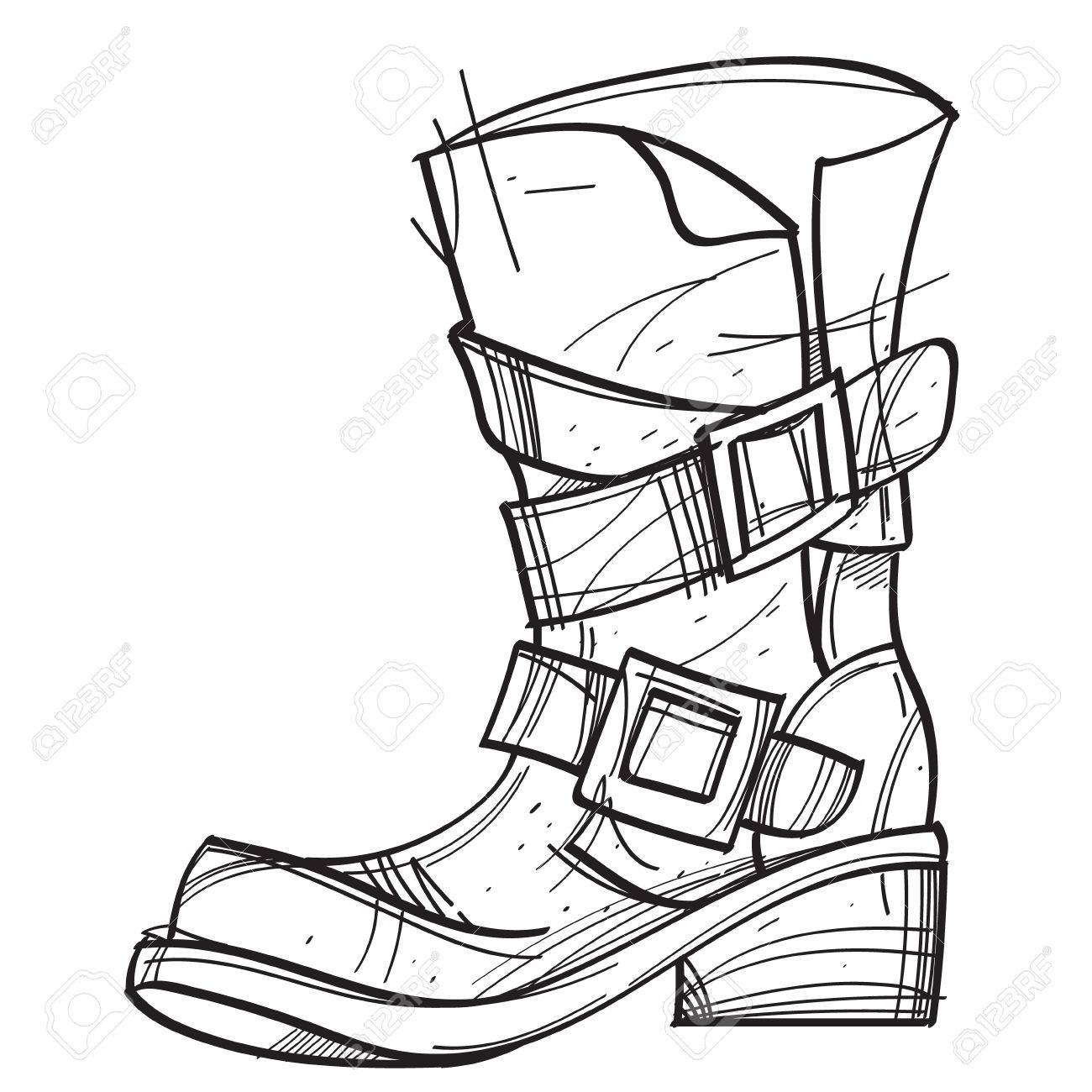 1300x1300 Old Men's Boots. Cartoon Drawing For Gaming Mobile Applications