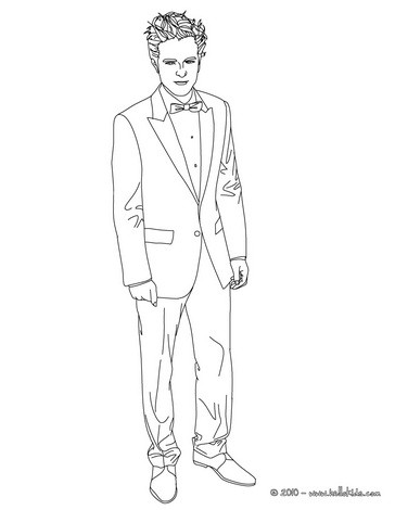364x470 Robert Pattinson In Men's Suit Coloring Pages