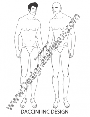 316x409 V20 Mens Fashion Croquis Figure Front View Pose