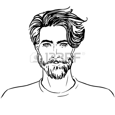 450x450 Hipster Men Beard Style Symbol On Gray Background Royalty Free