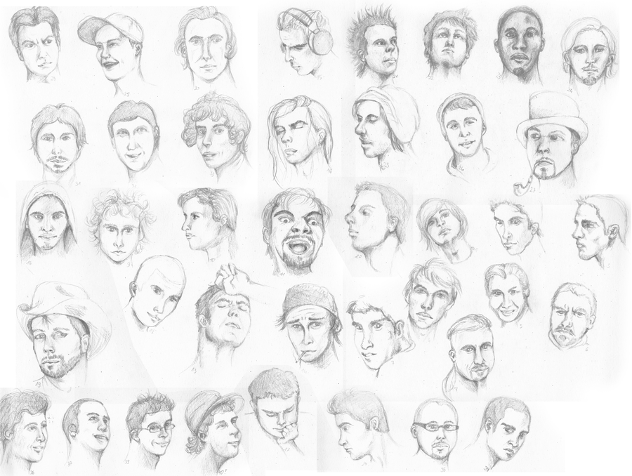 900x678 40 Men's Faces By Cata Luu