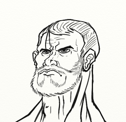 424x411 Drawn Men Manly Face