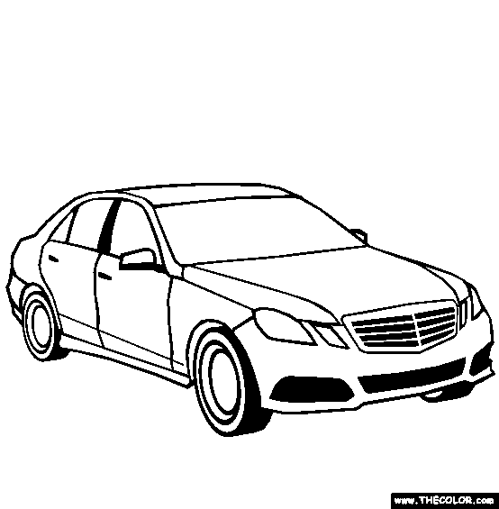 554x565 Mercedes Sport E Class Online Coloring Page