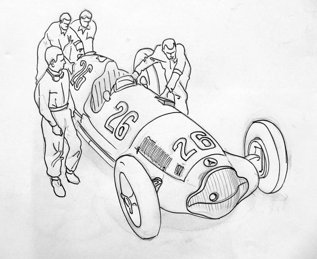 1100x900 The Racing Line Rudi Caracciola, Mercedes Amp Pit Crew