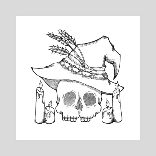540x540 Witch Skull, An Art Print By Mercedes Friesen