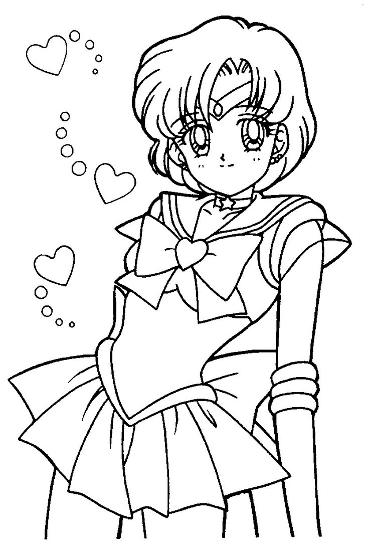 734x1089 Super Sailor Mercury Coloring Page By Sailortwilight