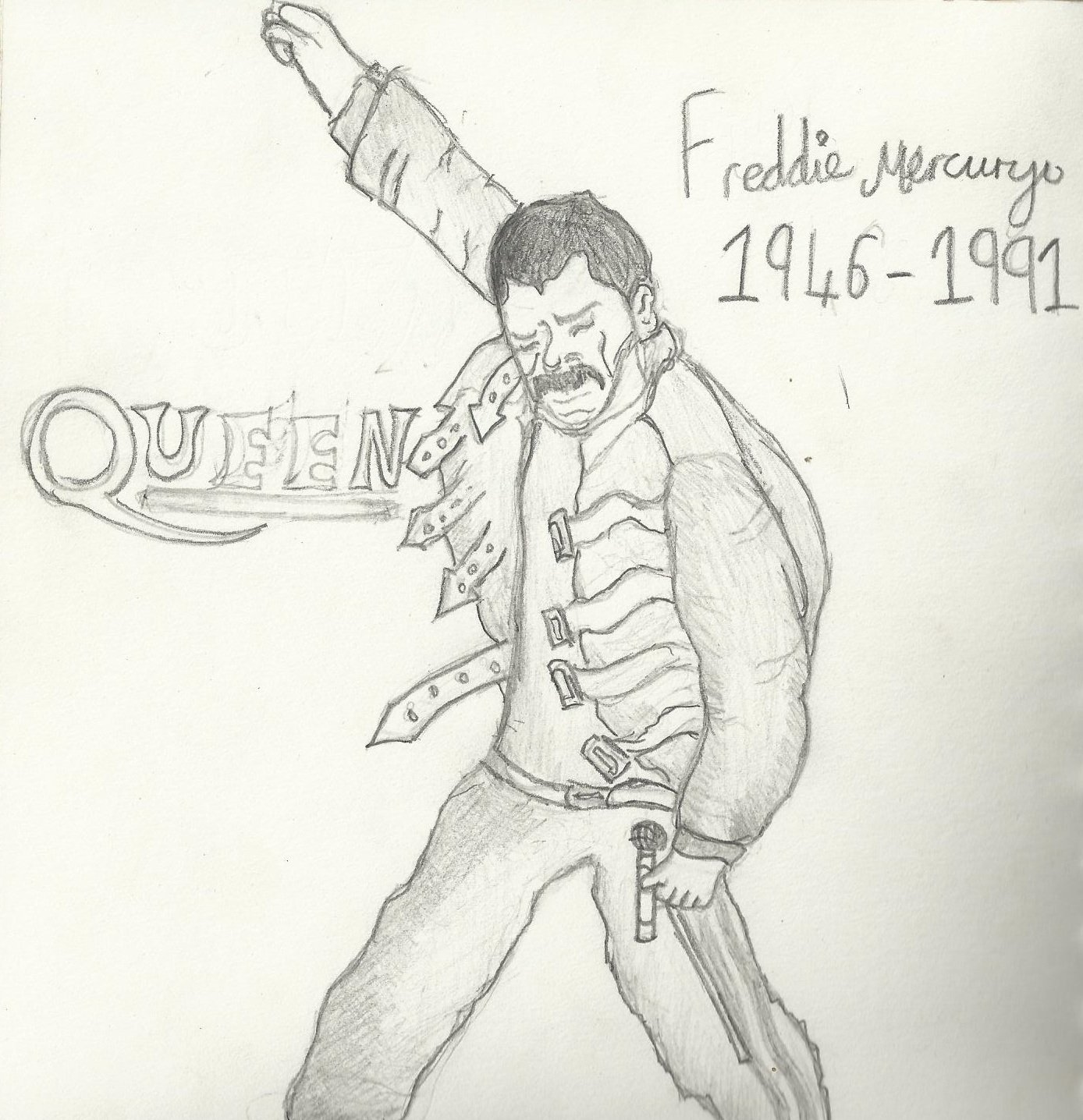 1388x1436 Quick Sketch Of Freddy Mercury