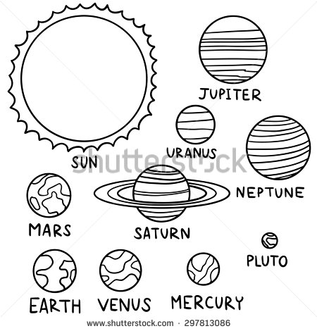 450x470 Drawn Planet Black And White