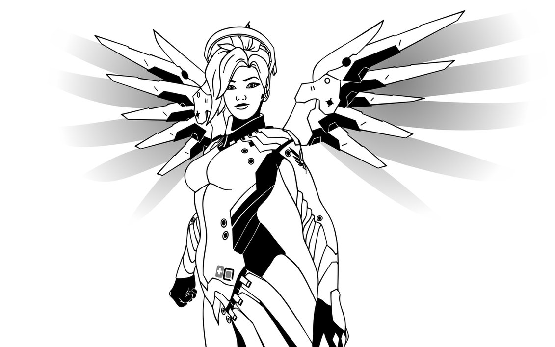 1131x707 Overwatch Fan Art Mercy By Thegamingarachnid