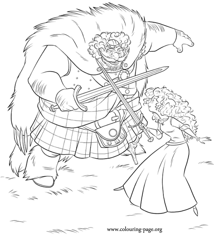 700x770 King Fergus And Merida Coloring Page