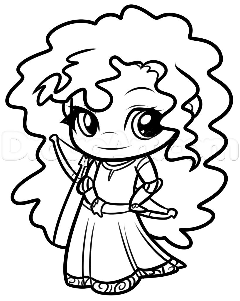 818x1028 How To Draw Chibi Merida Step 9 Coloring Page