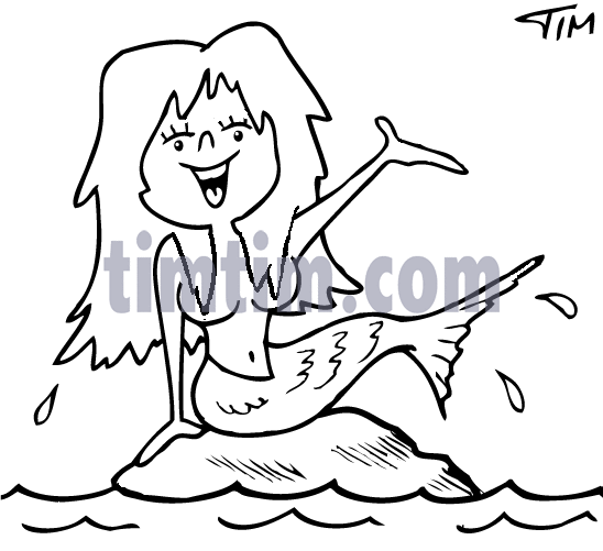 548x501 Free Drawing Of Mermaid Bw From The Category Occupations + Jobs