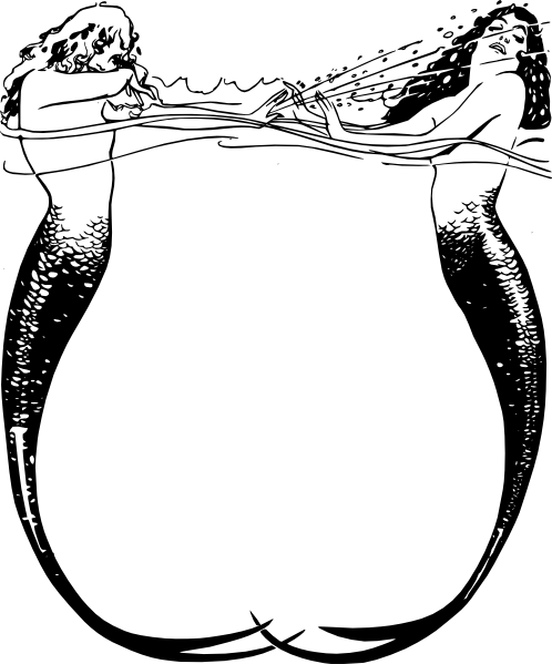 498x599 Mermaid Frame Clip Art