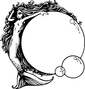 282x297 Mermaid With Bubbles Clip Art