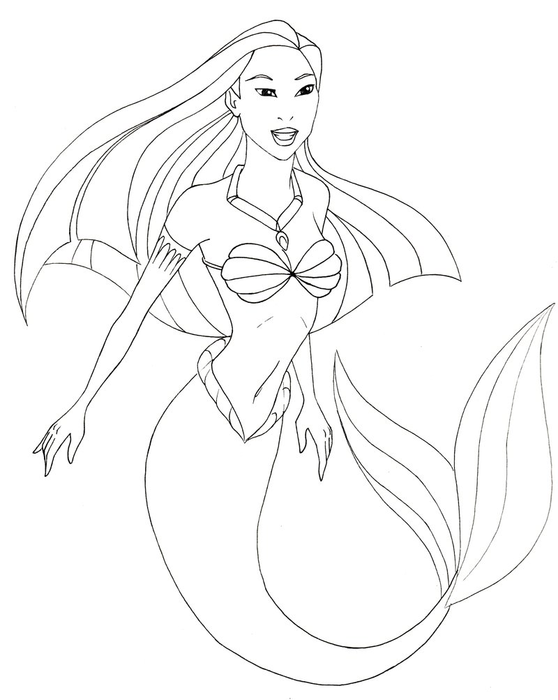 800x1003 Drawn Mermaid Easy