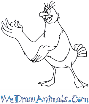 300x350 How To Draw Scuttle From The Little Mermaid