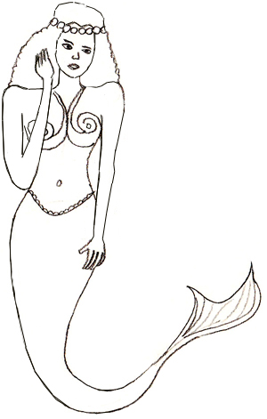 300x471 How To Draw A Mermaid