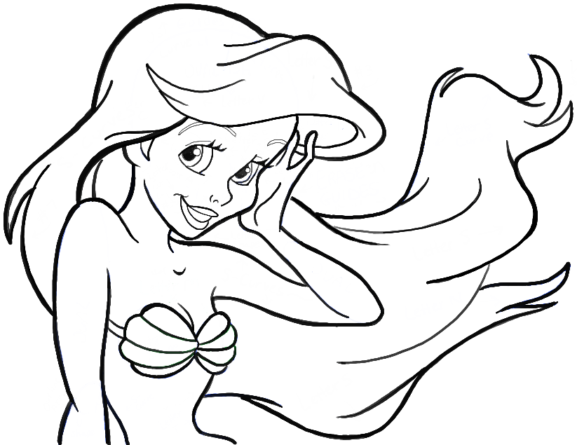 823x635 A Little Mermaid Drawings Little Mermaid Drawings Easy