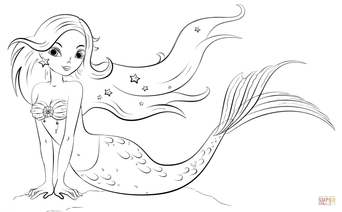 1144x709 Mermaid Coloring Page Free Printable Coloring Pages
