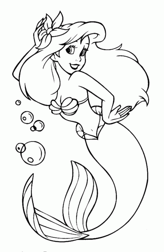 550x844 Top 25 Free Printable Little Mermaid Coloring Pages Online